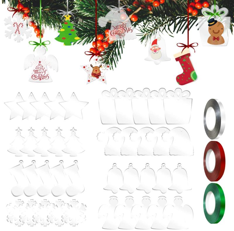 Photo 1 of 
WILDPARTY 48PCS Acrylic Christmas 2022 New Year Clear Ornaments