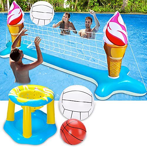 Photo 1 of (MISSING VOLLEYBALL NET SET)
tsomtto inflatable pool game set