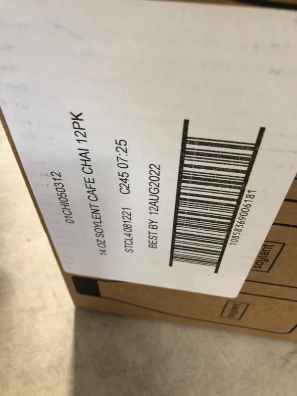 Photo 1 of (BB Date: 12Aug2022) Soylent Cafe Chai Plant Protein Meal Replacement Shake, 14 oz, pack of 12