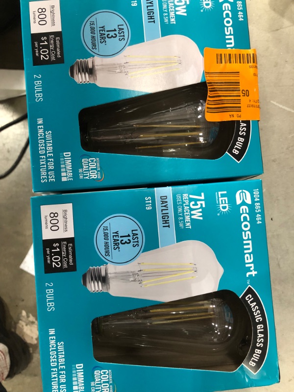 Photo 2 of 75-Watt Equivalent ST19 Antique Edison Dimmable CEC Clear Glass Filament Vintage Style LED Light Bulb Daylight (4-Pack)
