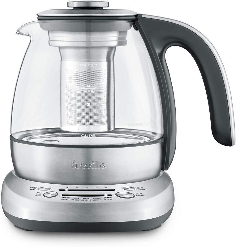 Photo 1 of Breville BTM500CLR Smart Tea Infuser Compact Tea Maker, Brushed Stainless Steel 8.3" X 8.3" X 9.3"
