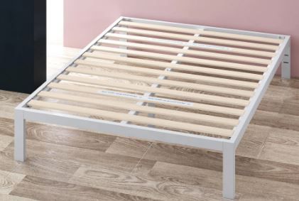 Photo 1 of **PARTS ONLY *** Mia White King Metal Platform Bed Frame Without Headboard
