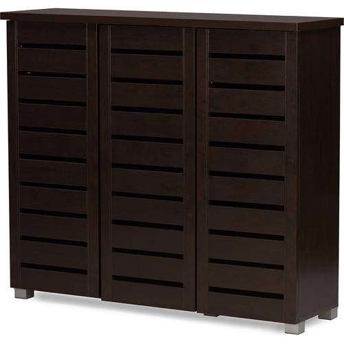 Photo 1 of **PARTS ONLY**
Baxton Studio Adalwin Modern and Contemporary 3-Door Dark Brown Wooden Entryway Shoes Storage Cabinet
