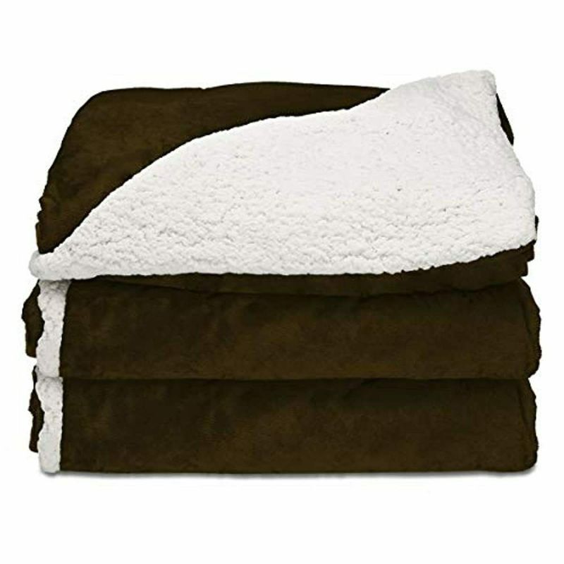 Photo 1 of **LIGHTLY USED**
Sunbeam Heated Throw Blanket | Reversible Sherpa/Royal Mink, 3 Heat Settings, Honey