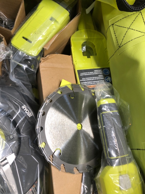 Photo 3 of **NEW**, **NEVER USED***
Ryobi P1819 18V One+ Lithium Ion Combo Kit (6 Tools: Drill/Driver, Impact Driver, Reciprocating Saw, Circular Saw, Multi-Tool, LED Worklight, 4.0 Ah &

