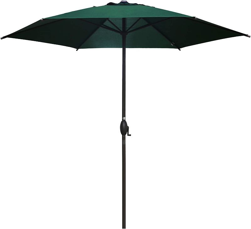Photo 1 of **USED**
Abba Patio 9ft Patio Umbrella Outdoor Umbrella Patio Market Table Umbrella with Push Button Tilt and Crank for Garden, Lawn, Deck, Backyard & Pool, Green
