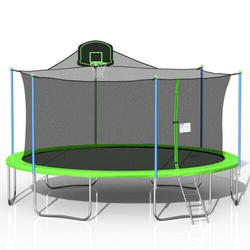 Photo 1 of **BOX 1 OF 3***
16FT Round Trampoline with Safety Enclosure Basketball Hoop Ladder