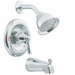 Photo 1 of **PREVIOUSLY OPENED**
MOEN Banbury Single-Handle 1-Spray 1.75 GPM Tub and Shower Faucet in Chrome (Valve Included), Grey
