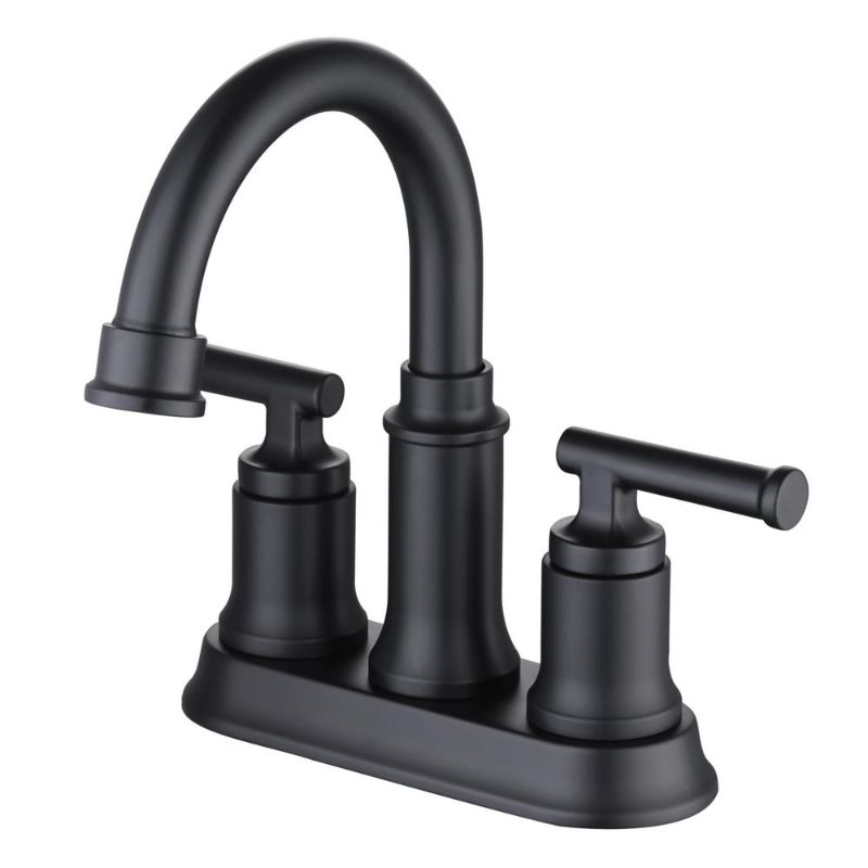 Photo 1 of ***FACTORY/STRAPPED/SEALED***
Glacier Bay Oswell 4 in. Centerset 2-Handle High-Arc Bathroom Faucet in Matte Black

