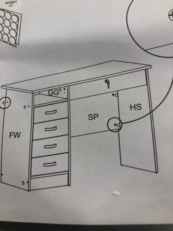 Photo 1 of **PARTS ONLY**
Computer Desk White