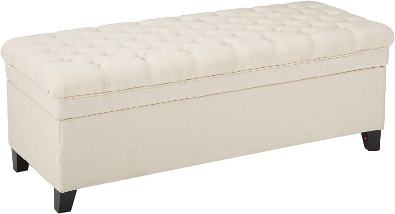 Photo 1 of Christopher Knight Home Juliana Fabric Storage Ottoman, Beige
