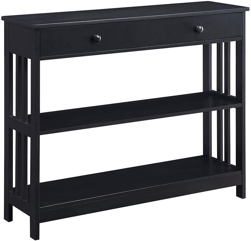 Photo 1 of **INCOMPLETE** Convenience Concepts Mission 1 Drawer Console Table, Black
