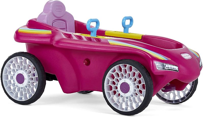 Photo 1 of Little Tikes Jett Car Racer Pink, Ride On Car with Adjustable Seat Back, Dual Handle Rear Wheel Steering, Racing Control, Kid Powered Fun, Great Gift for Kids, Toys for Girls Boys Ages 3-10 Years
