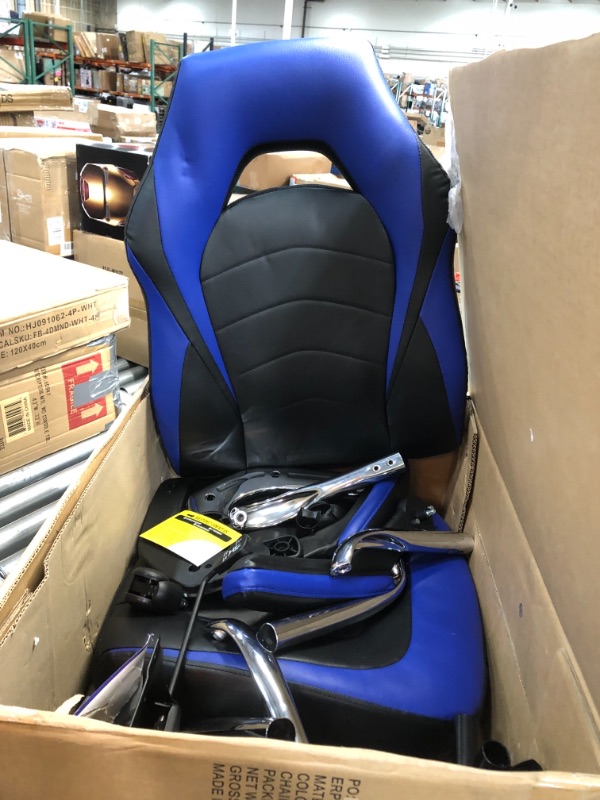 Photo 2 of Black & Blue E-sport Leather Computer Gaming Chair 42.5-46.5 inches
