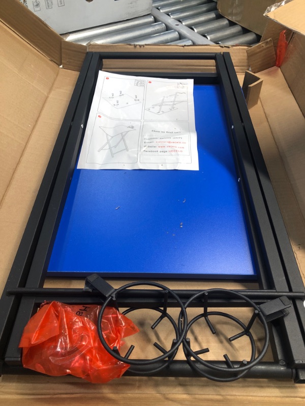Photo 4 of ***USED***
VECELO Portable TV Trays Set of 2 Folding Snack Eating Tables with Cup Holder, Suitable for Couch, Kitchen, Living Room and Bedroon, Easy Assembly and Storage, Sturdy, Dark Blue