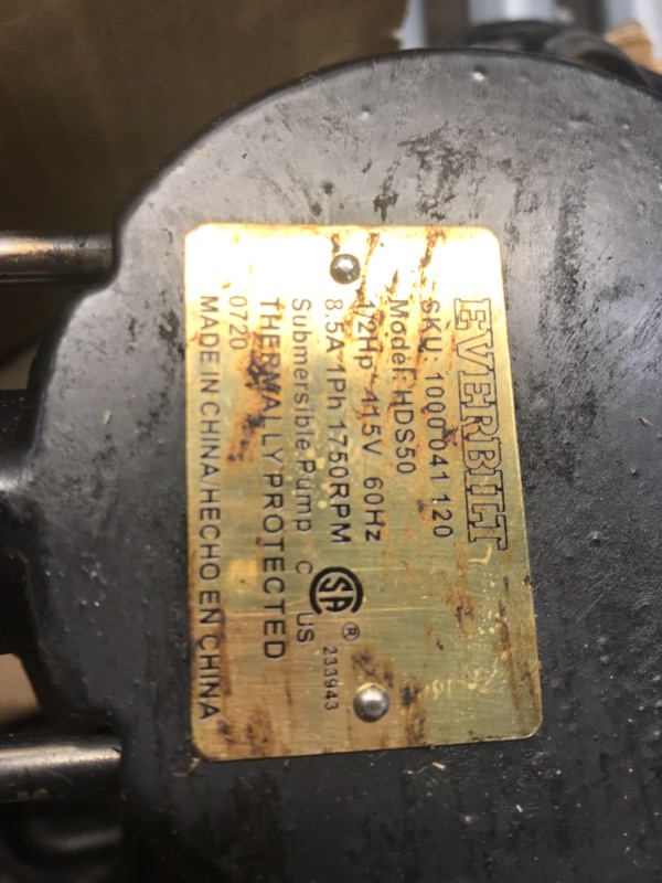 Photo 1 of 1/2 HP Cast Iron Sump Pump
