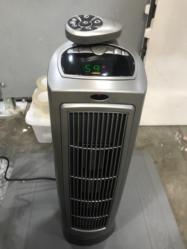 Photo 2 of Lasko 1500W Digital Ceramic Space Heater with Remote, Silver
