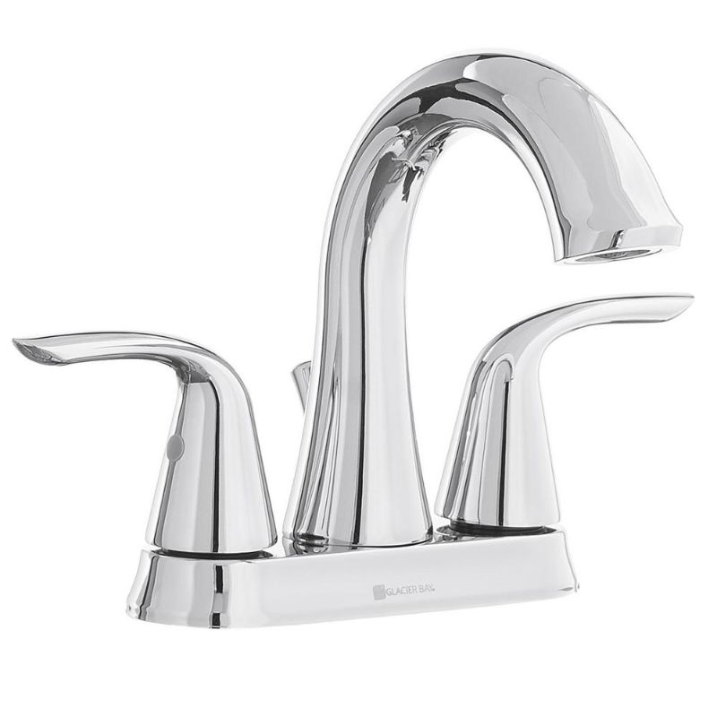 Photo 1 of ***FACTORY STRAPPED/SEALED***
Glacier Bay Irena 4 in. Centerset 2-Handle Bathroom Faucet in Chrome, Grey
