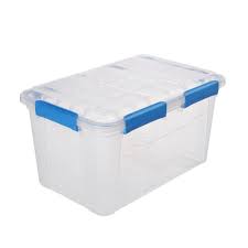 Photo 1 of (2) Ezy Storage
50L/52.8Qt Waterproof Clear Latch Tote IP-67 *** NO LIDS SMALL CRACK IN BOTTOM***