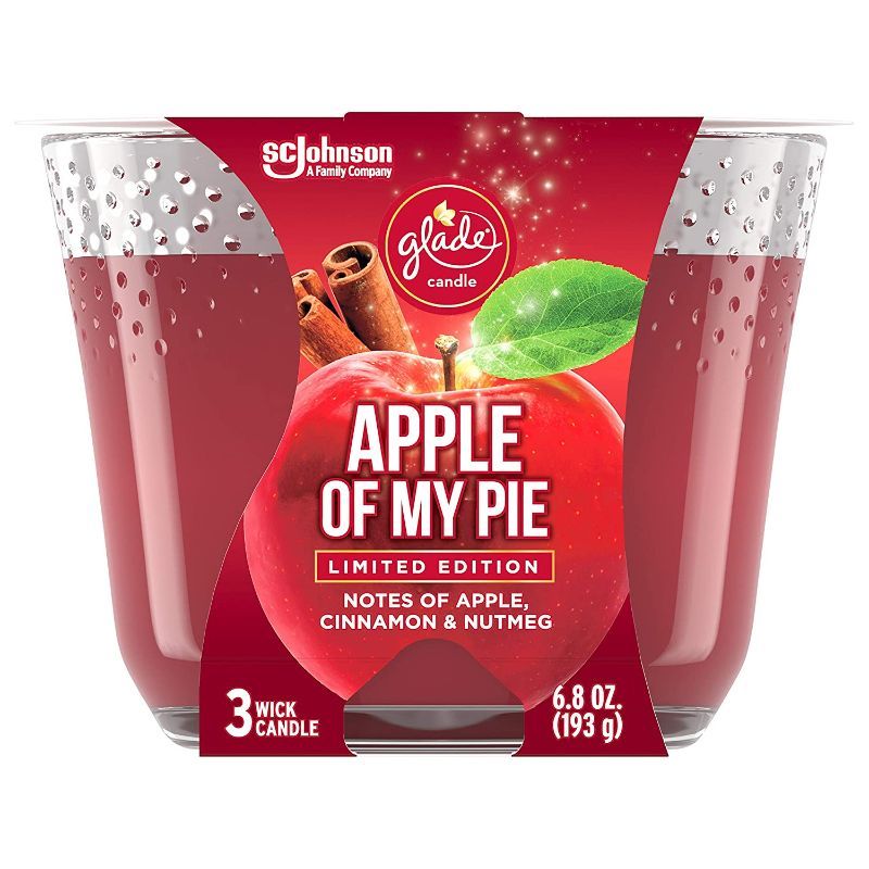 Photo 1 of  3 Glade Candle Jar, Air Freshener, 3-Wick, Apple of My Pie, 6.8 Ounce, Limited Time Only