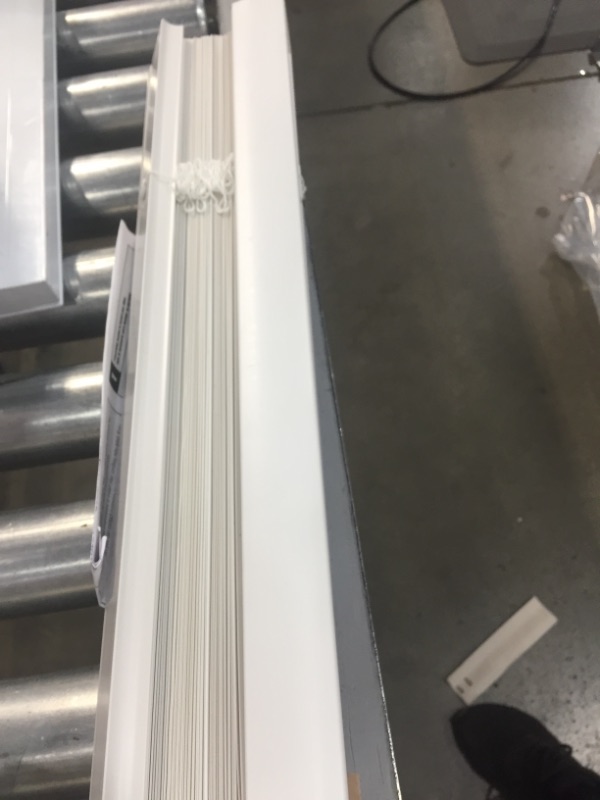 Photo 1 of 2 White Cordless 1 in. Vinyl Mini Blind - 34 in. W X 64 in. L
