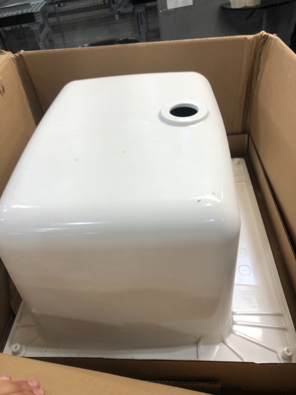 Photo 2 of 22 in. x 25 in. x 13.75 in. Molded Fiberglass Drop in Utility Sink in White
