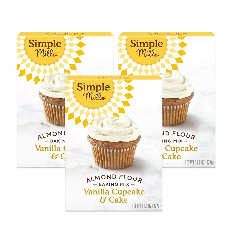 Photo 1 of ***BEST BY 1/18/2022 *** Simple Mills Almond Flour Baking Mix, Gluten Free Vanilla Cake Mix, Muffin pan ready, Good for Baking, Nutrient Dense, 11.5oz, 6 PACK