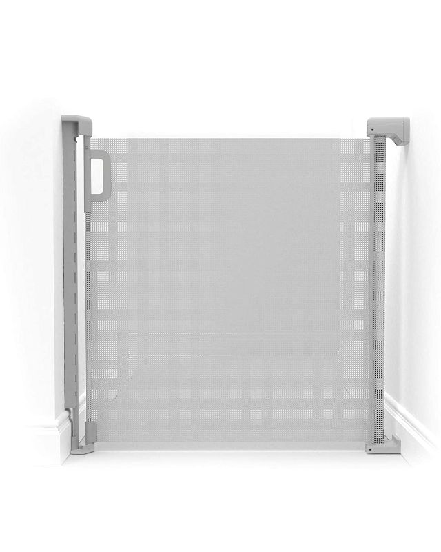 Photo 1 of **MISSING HARDWARE**
Skip Hop Retractable Mesh Baby Gate, Playview 52-Inch, Grey
