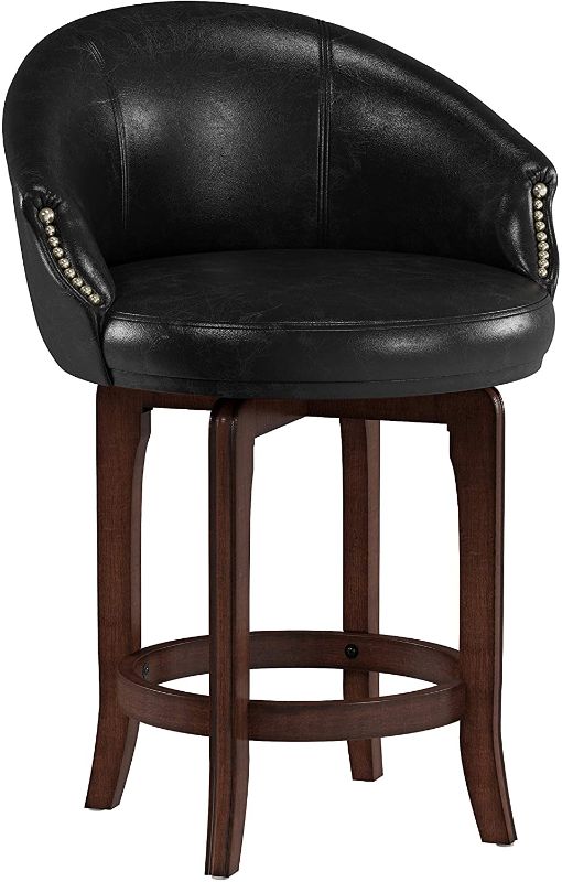 Photo 1 of **ONE LEG IS BROKEN , ONE LEG IS MISSING **
Hillsdale Dartford Swivel Stool, Counter, Dark Brown Cherry
