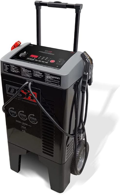 Photo 1 of **DOES NOT POWER ON WHEN PLUGGED IN TO POWER OUTLET**
Schumacher DSR124 DSR ProSeries Fully Automatic Battery Charger with Engine Starter Boost, and Maintainer- 330 Peak Amp, 6V/12V/24V - for SUVs, Trucks, and Large Engines and Automotive Shop/Dealer Use
