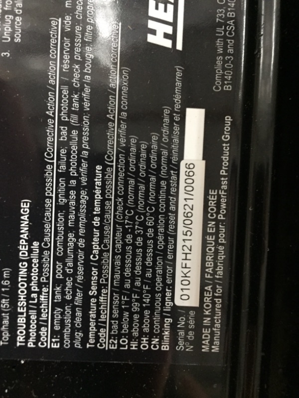 Photo 2 of **not working** 215,000 BTU Forced Air Kerosene Space Heater with Thermostat Temperature Control
