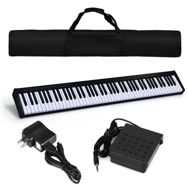 Photo 1 of **SOME KEYS DO NOT WORK**
Costway 61 Keys Portable Digital Piano w/ Power Supply Sustain Pedal & Black
