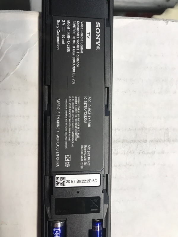 Photo 3 of Voice Remote Control FCC ID: MG3-TX520U RMF-TX520U Compatible with Sony TV Models KD55X79J KD55X80CJ KD55X80J KD65X79J KD65X80CJ KD65X80J KD75X79J KD85X85J XR55A80J XR65A80CJ XR77A80CJ and XR77A80J
