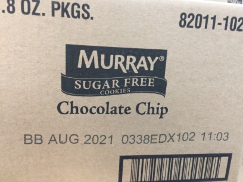 Photo 2 of **COOKIES EXPRIRED: 08/01/2021**  12 PACKS OF COOKIES PER BOX**
Murray Sugar Free Cookies, Chocolate Chip, 8.8 Ounce Tray