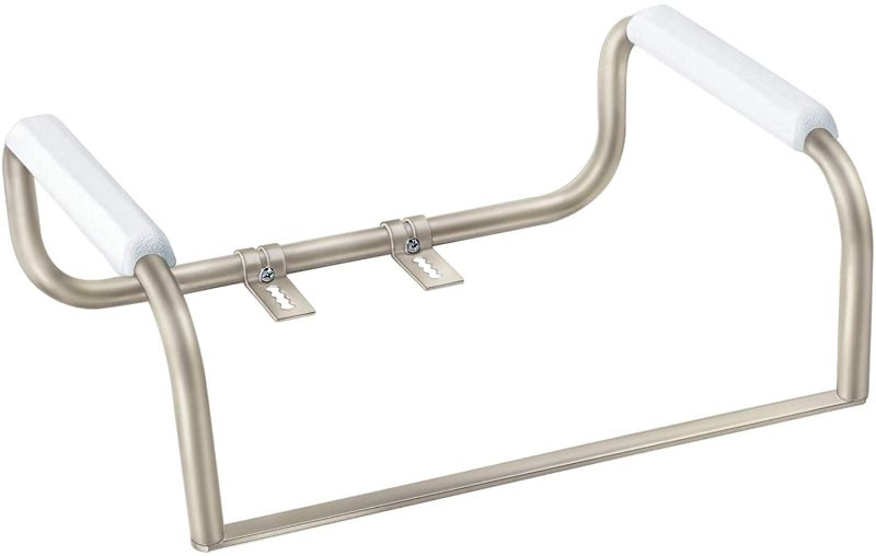 Photo 1 of **ACTUAL COLOR IS DIFFERENT**
Moen DN7015SN Bath Safety Furniture Home Care 23.25-Inch Toilet Safety Bar Rails, WHITE
