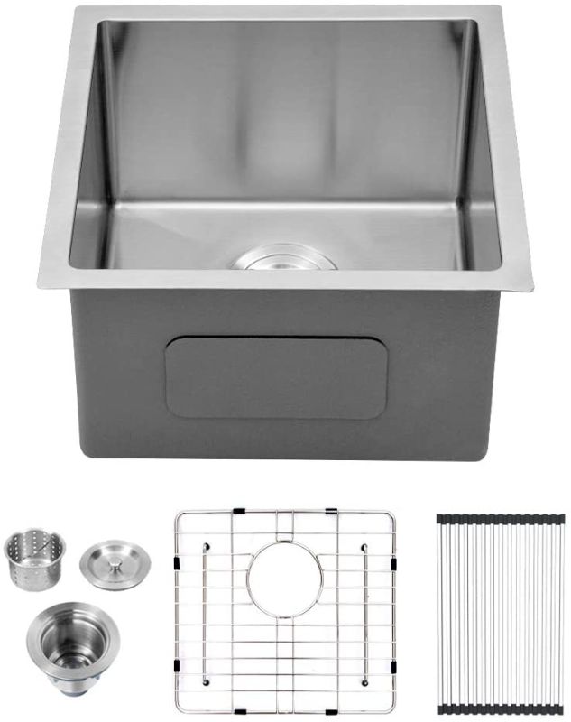 Photo 1 of 
Lordear 17 Inch Undermount Bar Prep Kitchen Sink 16 Gauge Deep Single Bowl Stainless Steel Sink
Size:17" x 19" x 10"
