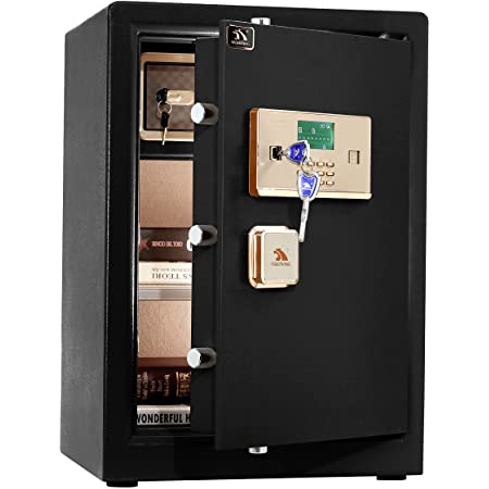 Photo 1 of TIGERKING Digital Security Safe Box,Double Safety Key Lock and Password,Special own Interior Lock Box Safe for Home Office 3.7 Cubic Black
