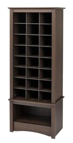 Photo 1 of (DAMAGED CORNES/SIDE)

Prepac 61.25 in. H x 24.75 in. W x 15.75 in. D Dark Brown Wood Look 24-Cube Organizer