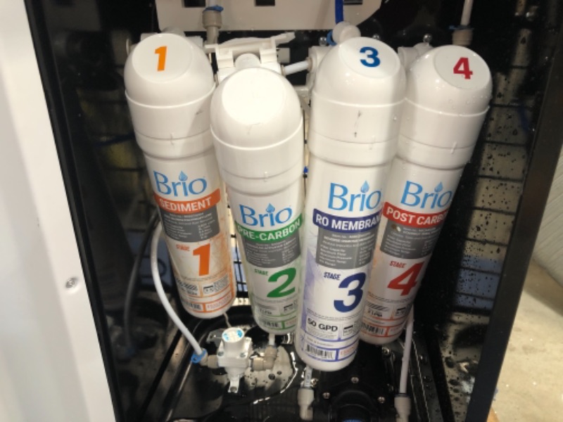Photo 6 of (BROKEN INTERIOR PIPES; DENTED BACK; WATER ON THE INTERIOR FLOOR)
Brio Commercial Grade Bottle less Ultra Safe Reverse Osmosis Drinking Water Filter, Water Cooler Dispenser, 3 Temperature Settings Hot, Cold and Room Water

