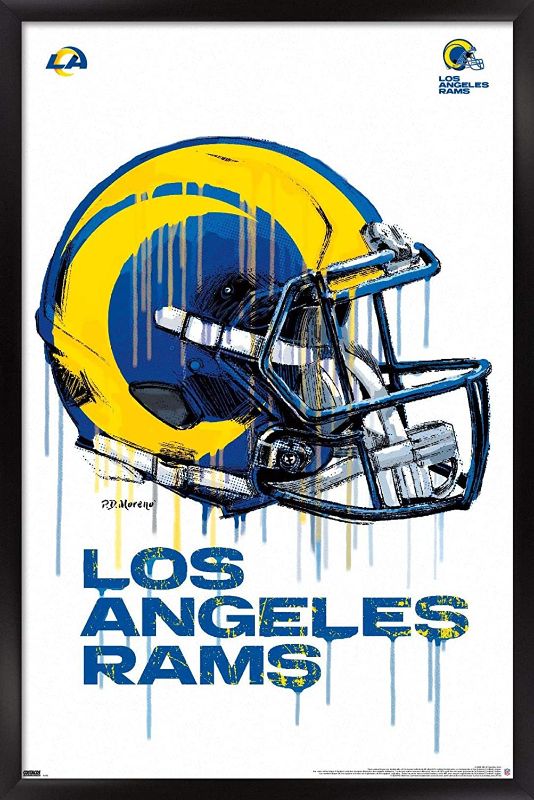 Photo 1 of (CRACKED FRAME)
Trends International NFL Los Angeles Rams - Drip Helmet 20 Wall Poster, 22.375" x 34", Black Framed Version

