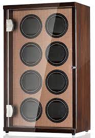 Photo 1 of (CRACKED DOOR; ONLY ONE HOLDER ROTATES)
CHIYODA Watch Winder for Automatic Watches with 8 Motors for 8 Watches, LCD Digital Display, 12 Rotation Modes and High Gloss Brown (Brown01)
