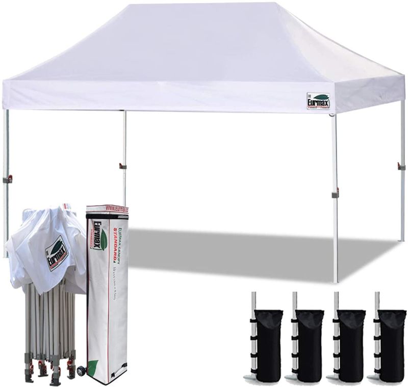 Photo 1 of **CANOPY IS MISSING ** FRAME ONLY**
Eurmax USA 10'x15' Ez Pop Up Canopy Tent Commercial Instant Canopies with Heavy Duty Roller Bag,Bonus 4 Sand Weights Bags (White)
