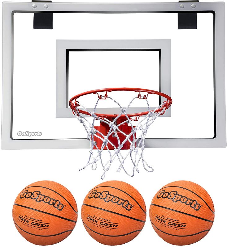 Photo 1 of GoSports Basketball Door Hoop with 3 Premium Basketballs & Pump
