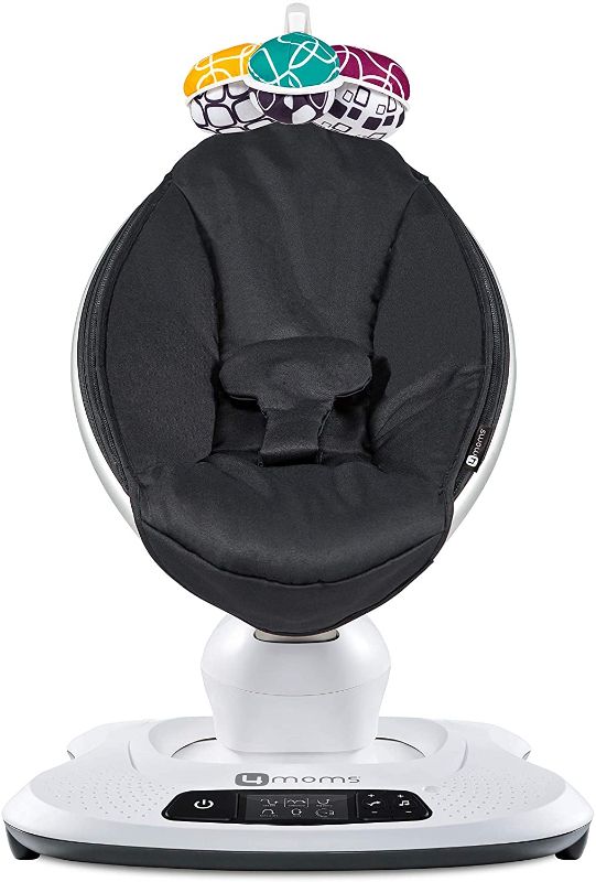 Photo 1 of mamaRoo 4 Multi-Motion Baby Swing, Bluetooth Baby Rocker with 5 Unique Motions, Nylon Fabric, Black
