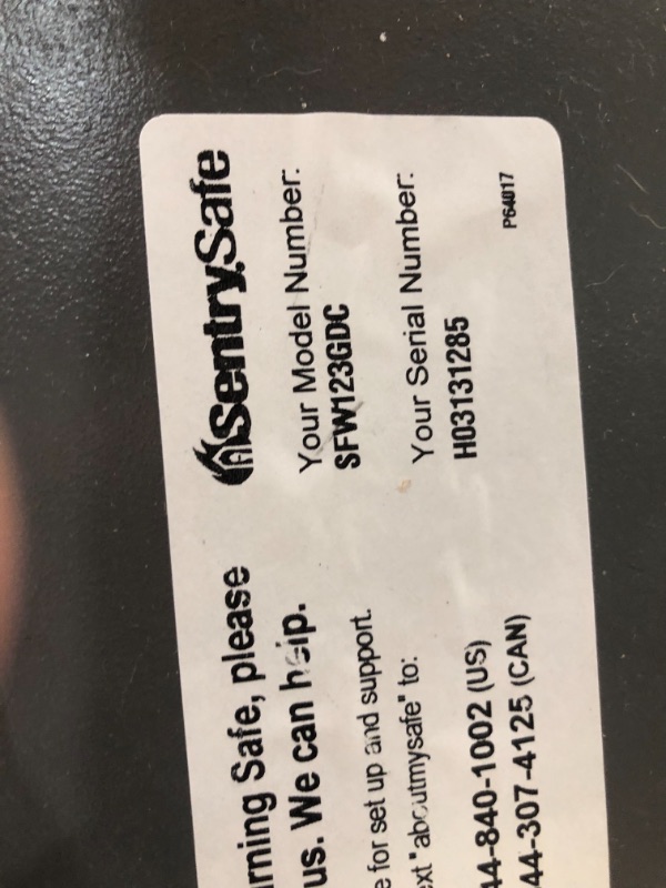 Photo 3 of ***PARTS ONLY**SAFE HAS PAMPHLET WITH ACCESS CODE BUT SAFE DOES NOT OPEN**
SentrySafe SFW123GDC Fireproof Waterproof Safe with Digital Keypad, 1.23 Cubic Feet, Gun Metal Gray
