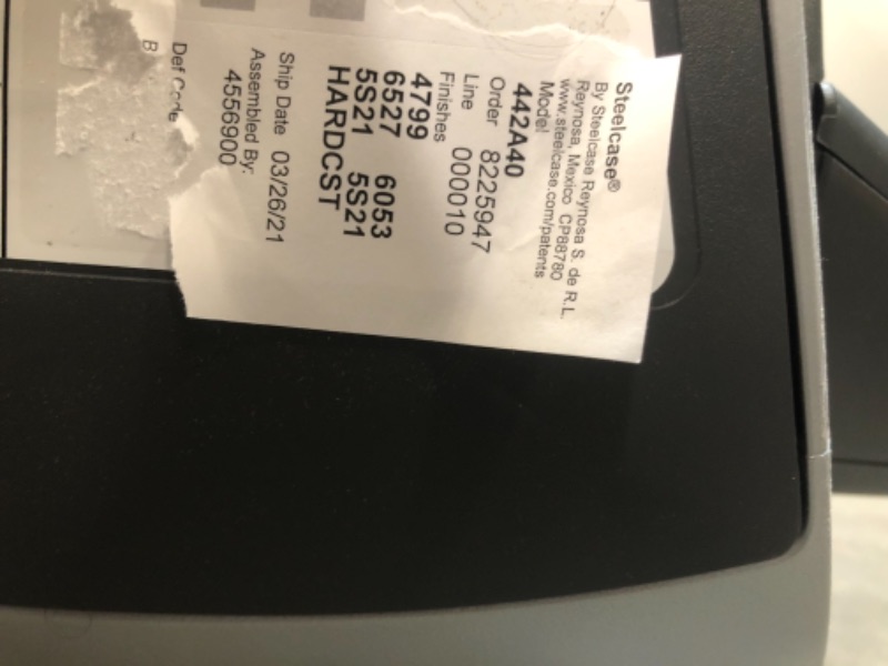Photo 1 of **SEAT HAS 4 SMALL BURN MARKS, REFER TO PHOTO**
Steelcase Gesture Office Chair - Cogent: Connect Blue Jay Fabric, Low Seat Height, Shell Back, Light on Light Frame, Polished Aluminum Base
