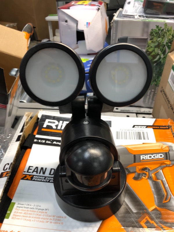 Photo 1 of 180° Black Motion Activated Outdoor Integrated LED Twin Head Flood Light

