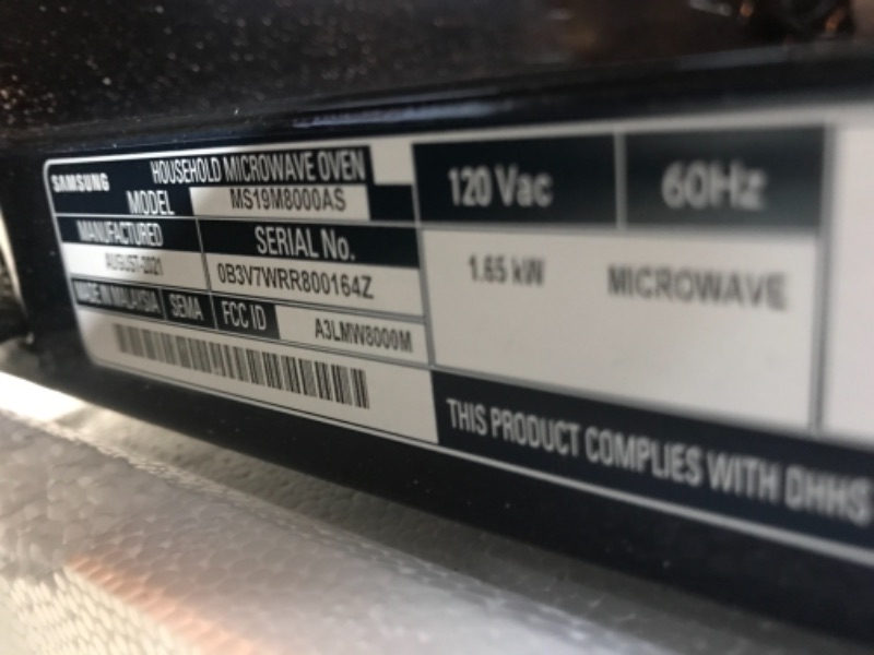 Photo 6 of *Damage shown in picture* *Door is hard to close*
Samsung 1.9 cu. ft. Large Capacity Countertop Microwave - Stainless Steel