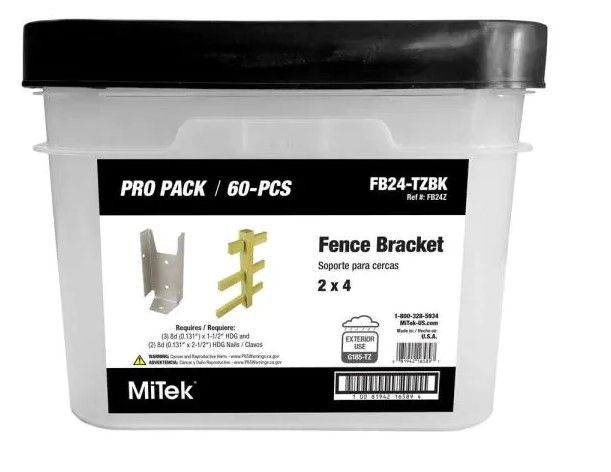 Photo 1 of 2 x 4 G185 20-Gauge Fence Bracket (60-Pack)
