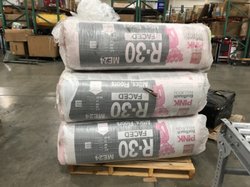 Photo 4 of 12 PACK Owens Corning Eco Touch 16 in. W X 48 in. L 30 Kraft Faced Fiberglass Insulation Batt 58.67 Sq Ft
